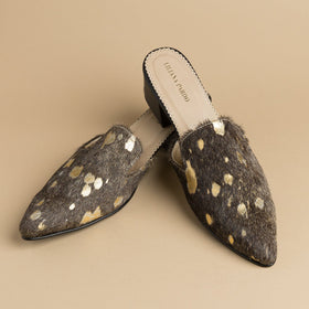 Horsehair Mule – Brown & Gold