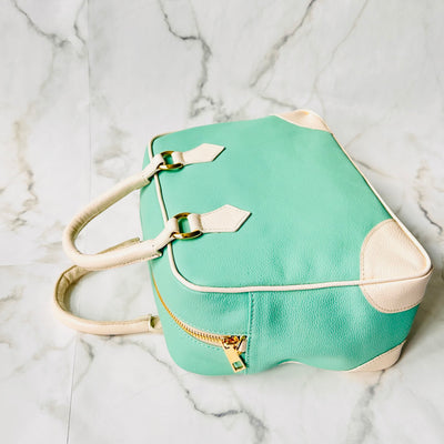 Turquoise /Cream Bowling Bag