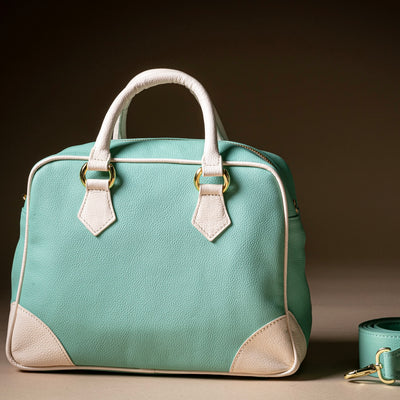 Turquoise /Cream Bowling Bag