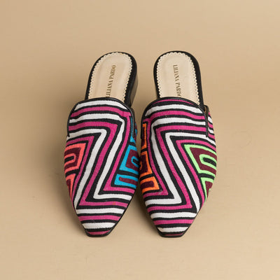 Mola Mules | Black Multicolor