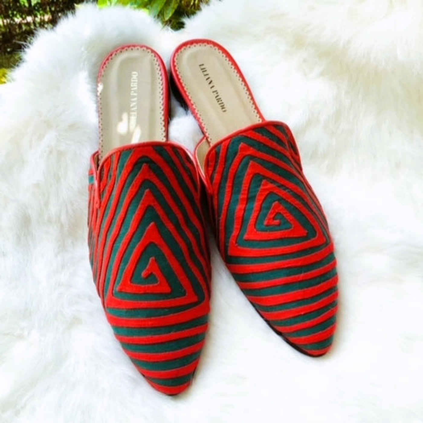Mola Mules Red & Green Size 42 Flat