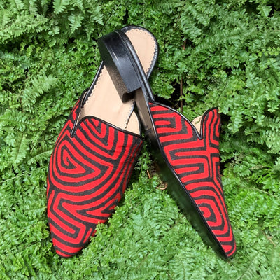 Mola Mules Black & Red Size 39 Flat